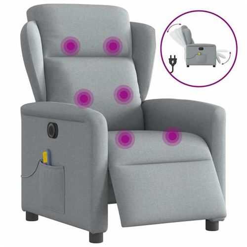 Non Communiqué Gris Vidaxl Fauteuil De Massage, Relaxation Électrique Réglable Tissu Clair