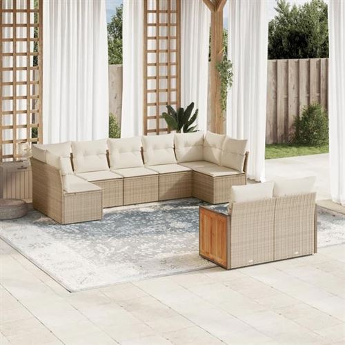 VIDAXL - Salon de Jardin - 9 pièces - Beige - Image 2