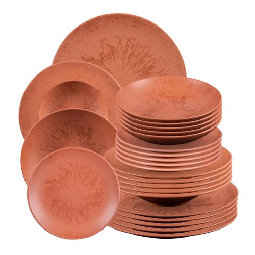 Table Passion Onyx Service D'assiettes 24 Pièces Terracotta - Image 3
