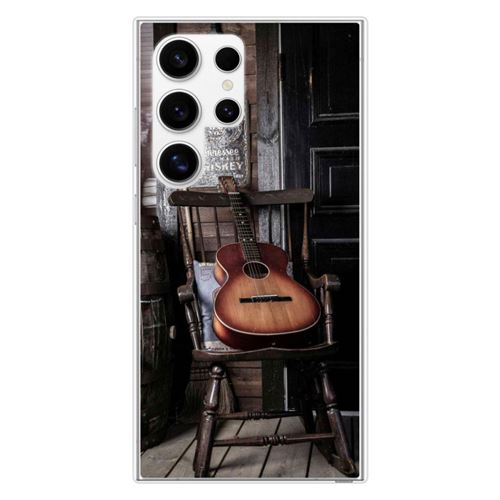 Coque en silicone imprimée compatible Samsung Galaxy S24 Ultra Guitare