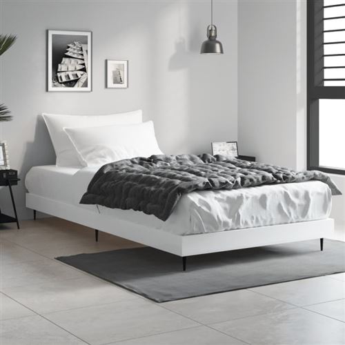 VIDAXL - Cadre de lit - 90x200 cm - Blanc - Image 2