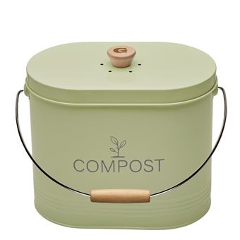 Seau compost ovale vert 7L - Guillouard - Vert - Métal - 1