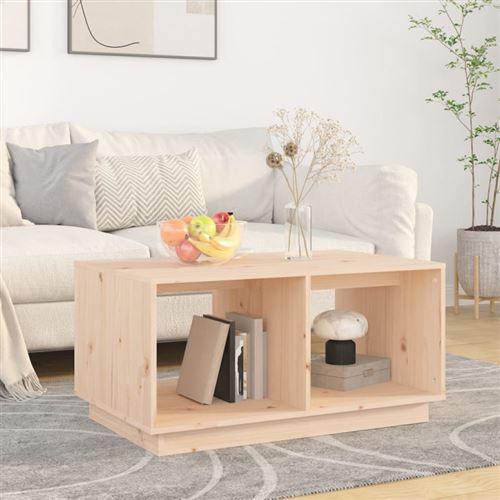 Vidaxl Table Basse - Bois Massif De Pin - Image 3