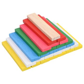 vidaXL Pin Peint Ensemble de Blocs de Construction en Bois 150 pcs Jouet pour Tout-petits Jouet de Construction Créatif Jeu Imaginatif - 1