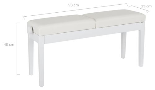 Classic Cantabile Banquette de Piano en Blanc Brillant : :  Instruments de musique et Sono