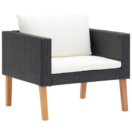 Divano Da Giardino Singolo Con Cuscini In Polyrattan Nero Vidaxl
