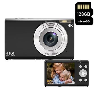 Digitale compact camera SZSMART DC402AF 48MP 4K resolutie 2, 8 inch scherm 128GB - zwart - Compactcamera | fnac België