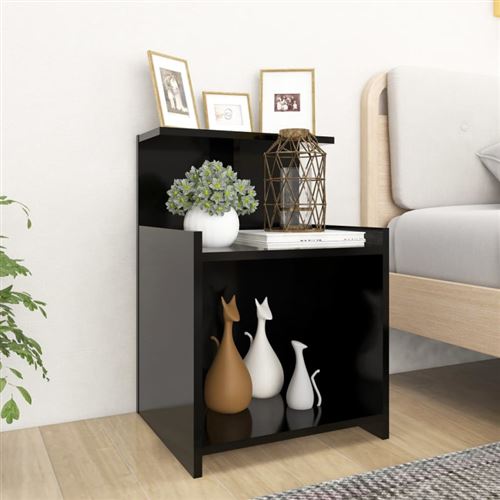 VIDAXL - Table de chevet - 40x35x60 cm - Noir - Image 2