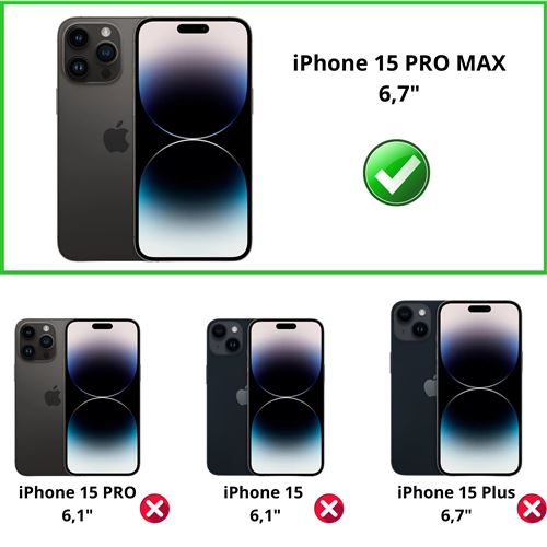 Film Verre Trempé pour iPhone 15 PRO MAX [Pack 2] Vitre Protection