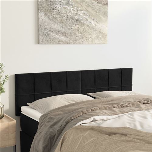 Testiere 2 Pz Nere 72x5x78/88 Cm In Velluto - Vidaxl