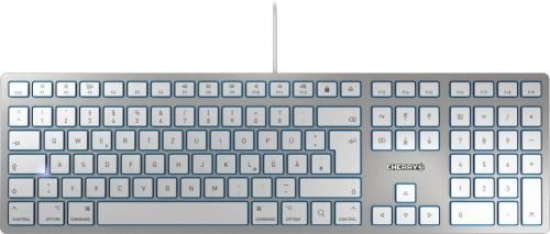 CHERRY KC 6000 SLIM FOR MAC - Toetsenbord - USB - Duits - toetsschakelaar: CHERRY SX - zilver