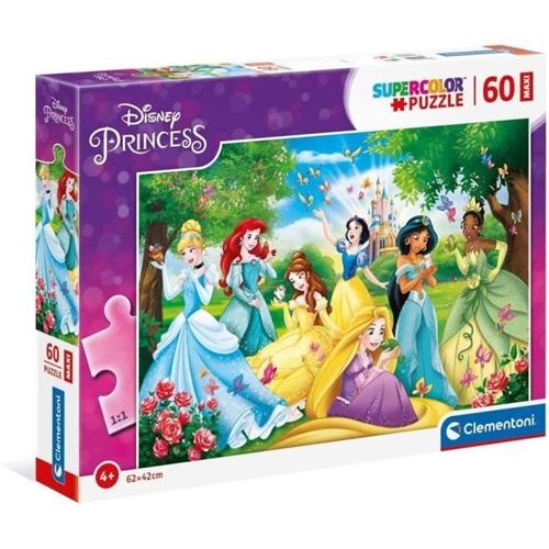 Puzzle - Clementoni - 60 Pieces Maxi - Disney Princesses - Enfant - Dessins Animés Et Bd - Fabriqué En Italie
