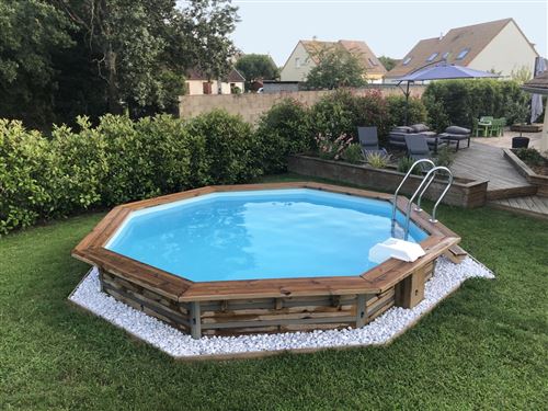 PISCINE BOIS CLEOFAS WATERCLIP 20184 &Oslash;460 x 129 cm BOIS
