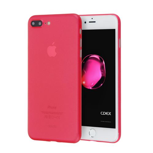 doupi UltraSlim Coque pour iPhone 8 Plus / 7 Plus (5,5 pouces), fin mat ultra mince et ultra léger Bumper Cover Housse de Protection, rouge
