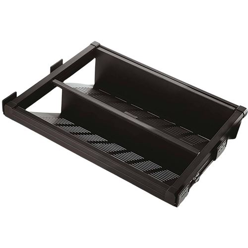 Emuca 7087213 Accessoire range-chaussures extractible avec fermeture amortie pour armoire, largeur réglable 564-594mm, peint moka