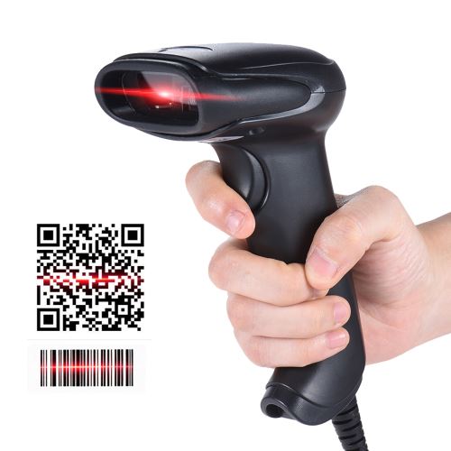 Docooler Scanner Portable Filaire USB Lecteur pour la Bibliothèque de Supermarché Scanner Code Barre