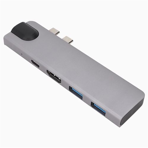 Adaptateur multiport HUB Dual Type-C avec Lecteur de Carte Mémoire USB3.0 HDMI pour MacBook Pro / Air
