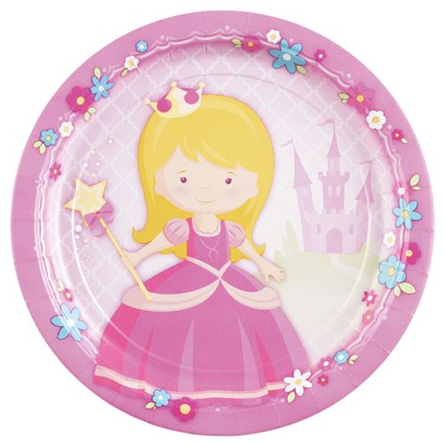 Amscan assiettes de fête My Princess22,3 cm papier rose 8 pièces