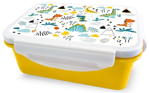 Arditex poubelle à pain dinosaures 16 x 12 x 6,5 cm jaune/blanc