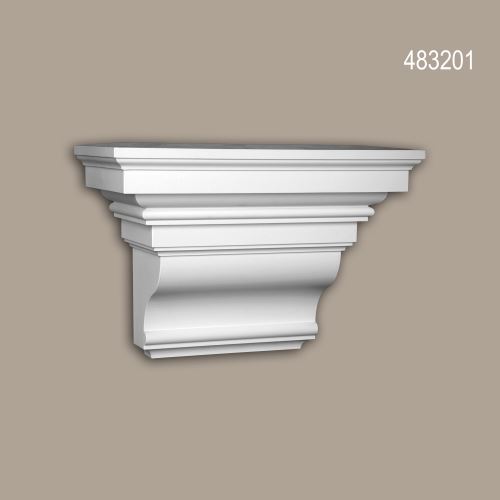 Console Profhome 483201 Moulure exterieure Élement décorative Élément de façade style ionique blanc