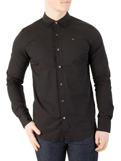 Tommy Jeans Homme Chemise stretch originale et ajustée, Noir