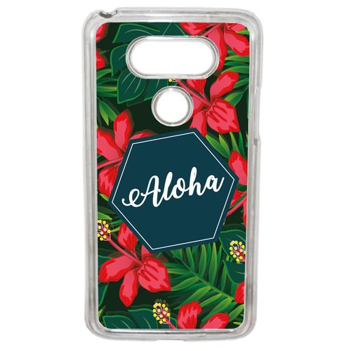 Coque Aloha Tropical Fond Vert 2 Compatible Lg G5 Transparent