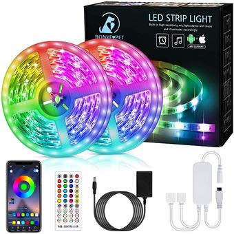 Ruban Led 30 M, Bande Led 5050 RGB, Led Ruban Lumineuse Flexible  Multicolore avec Télécommande 40 Touches,Contrôle de l'application mobile