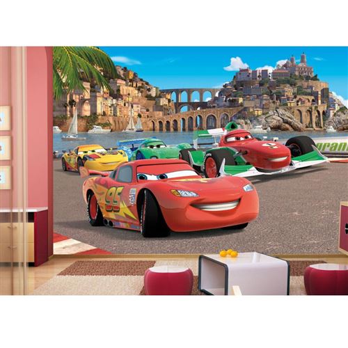 Papier peint Cars Panorama Disney 360X255 CM - Multicolor