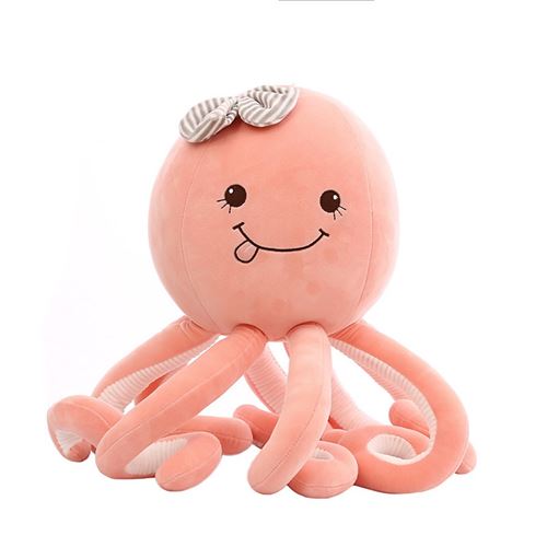 Animal en peluche poulpe 30cm - Rose