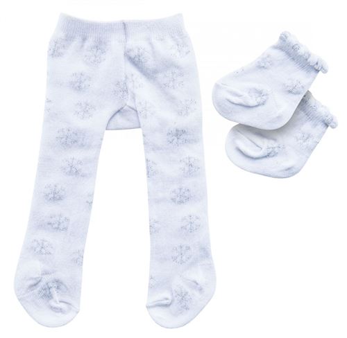 Heless collants et chaussettes de poupée polyester blanc/argent 28-35 cm