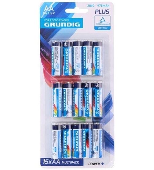 Grundig piles R06 AA zinc AA 15 pièces