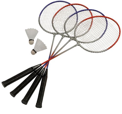 Happy People set de badminton 65 cm gris/bleu 10 pièces