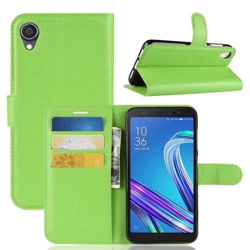 Asus ZenFone Live (L1) ZA550KL Housse Etui Cuir PU Texture Litchi Vert ALS75640