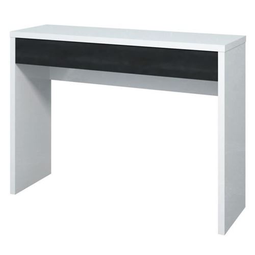 ARENA Console style contemporain blanc et noir brillant - L 109 cm