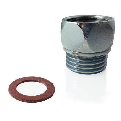 Raccord fou à écrou tournant mâle femelle M15X21/F20X27 Riquier référence 70042.