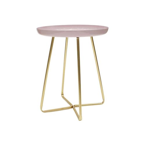 The Home Deco Factory - Table d'appoint plateau rond glossy Rose