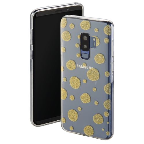 Coque de protection pour Samsung Galaxy S9+, transparente/dorée