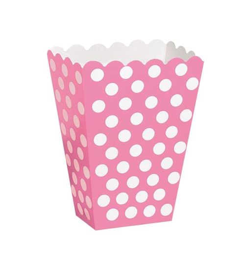 Haza Original boîtes de fête polkastip rose 14 x 9 cm 8 pièces