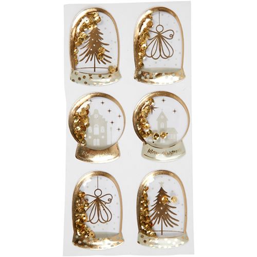Autocollants à secouer - Doré - 6 pcs