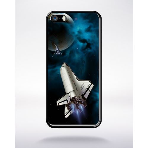 Coque Nasa Planete Compatible Apple Iphone 5 Bord Noir Silicone