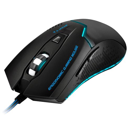 Souris Gamer PC filaire USB 2.0 5000 DPI ordinateur lumière LED 7 boutons Noir YONIS