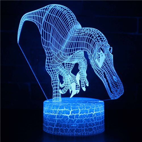 Stack Lampe 3D Tactile Veilleuses Enfant 7 Couleurs Avec Telecommande - Dinosaure #44