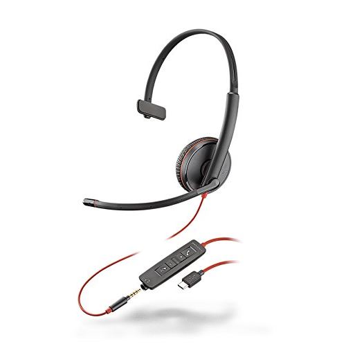 Plantronics Kit Oreillette Blackwire C3215 Monaural Usb-C & 3,5 Mm
