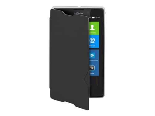Mozo Flip Cover - Protection à rabat pour téléphone portable - textile - noir - pour Nokia XL Dual SIM