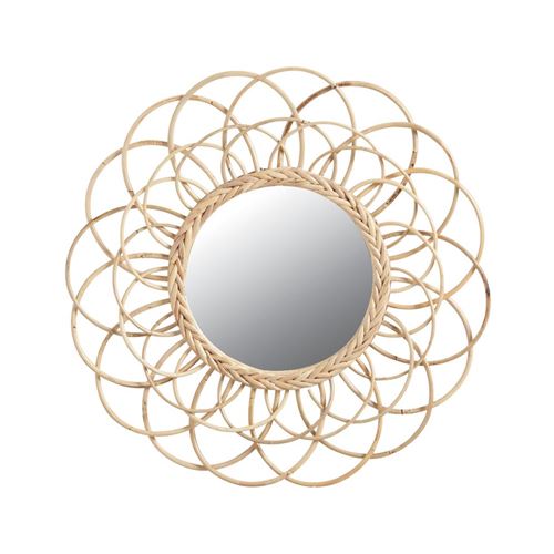 Aubry Gaspard - Miroir en rotin Fleur
