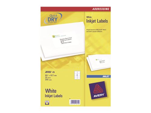 Avery - Blanc - 99.1 x 67.7 mm 200 étiquette(s) (25 feuille(s) x 8) étiquettes adresses