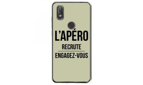 Coque souple pour Wiko View 2 avec impression Motifs l'apéro recrute vert