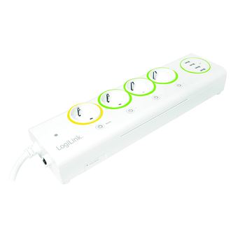 Logilink PA0130 Intérieur 4sortie S  CA 1.5m Blanc Multiprise Multiprises Interieur 1 5 M 4 Sortie S Ca Blanc 16 A 3680 W