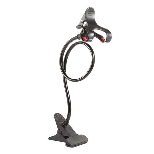 Support de lit de bras long réglable attache pour téléphone intelligent Noir