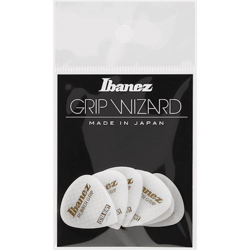 Ibanez PPA16XRGWH - Pack de 6 médiators Grip Wizard série Rubber Grip blanc - extra heavy - 1,2mm